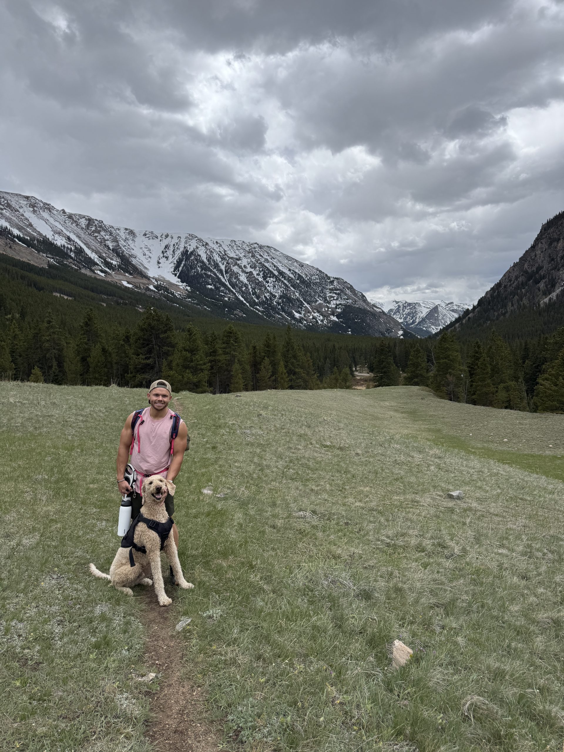 Jesse and Rhett on a hike in the mountains